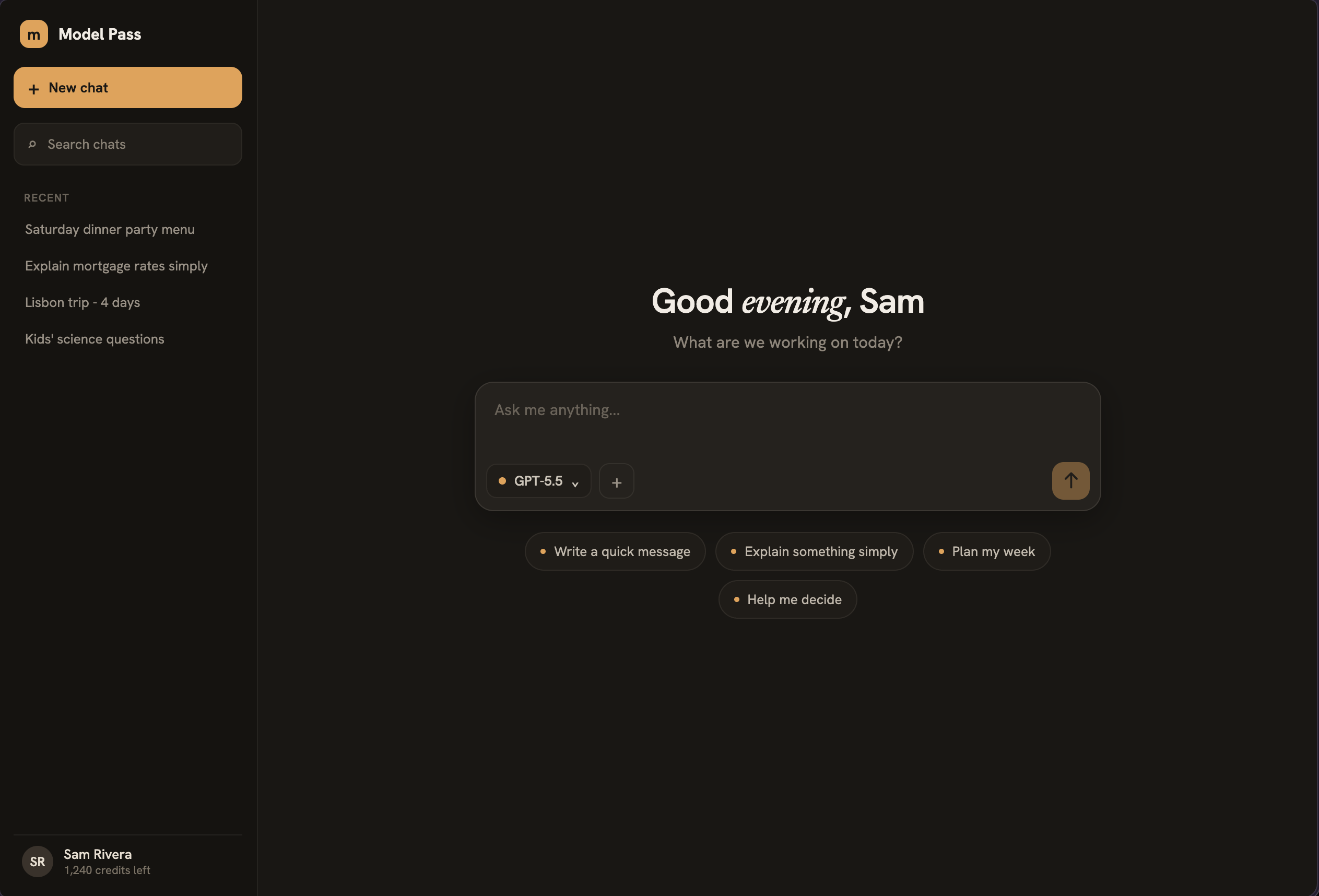 ModelPass chat interface